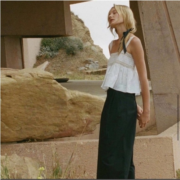 💋SOLD💋 🍾🤍DÔEN ‘Beaux’ Ramie Lace Ruffle Blouse Salt XS✨💋 - Picture 12 of 13